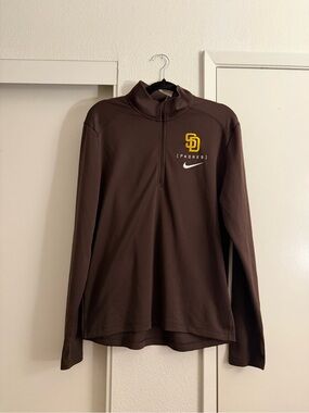 Nike Brown San Diego Padres  Dri-FIT Quarter Zip Pullover
